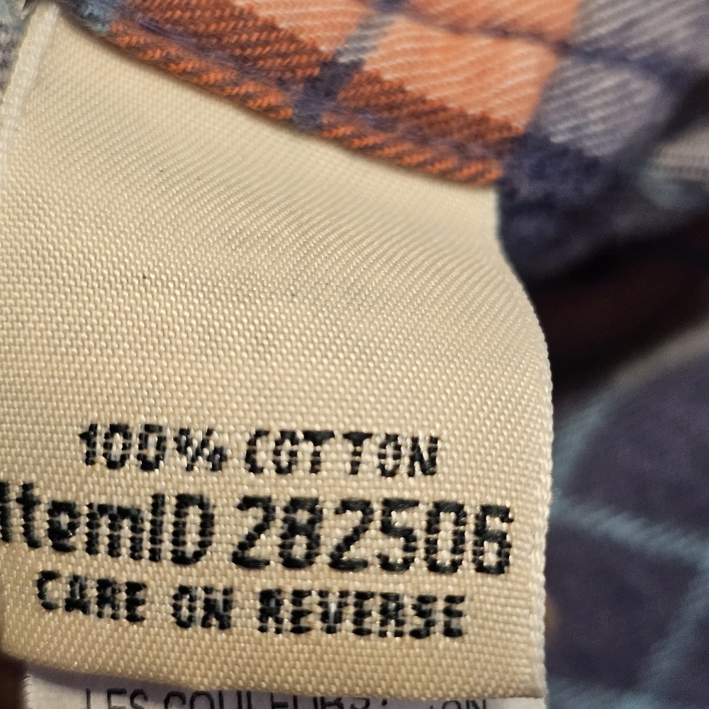 L.L. Bean Blue and Orange Plaid Button Down Shirt - Picture 8 of 10